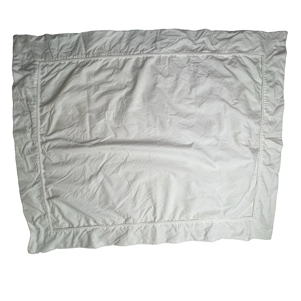 Pottery Barn  Double Piping Cotton STANDARD Pillow Sham WHITE